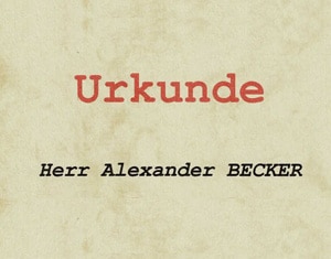 Urkunde Alexander Becker